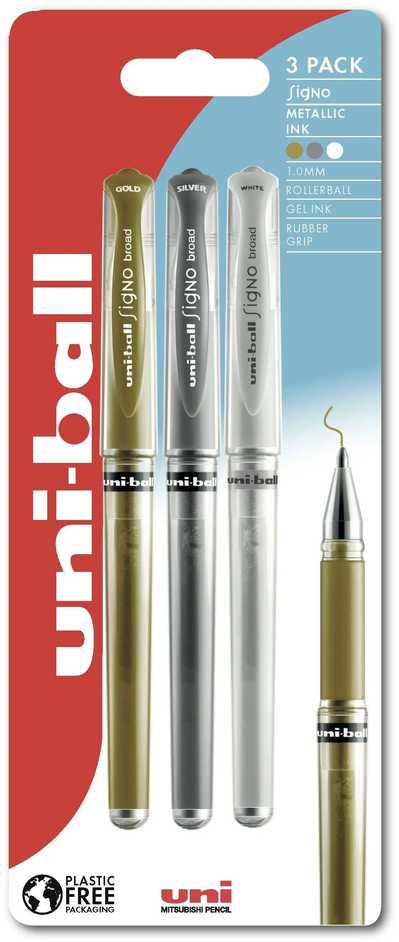 UNIBALL Uni-ball Signo 153 gel roller - guld/sølv/hvid