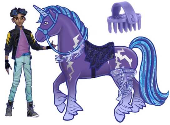 Unicorn Academy Rinkinio Vienaragio akademijos figūrėlės Roris ir Audros raitelis bei Vienaragis + Priedai Vienaragio akademija