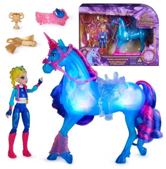 Spin Master Unicorn Academy Vienaragio akademija – traukinukas ir švytinti upė (6075347)