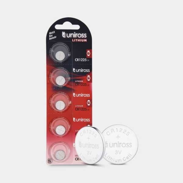 Uniross Batteries Uniross U5CR1225, Vienkartinės baterijos, CR1225, Ličio, 3 V, 5 vnt., Sidabras