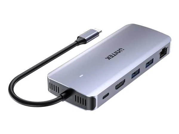 USB-C Hub - UNITEK Aktyvus 10Gbps M.2 HDMI PD 100W Pilkas