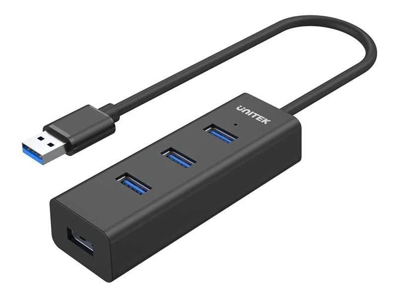 USB Adapteris - UNITEK Y-3089V01 4-Port USB 3.2 Gen 1 Juodas