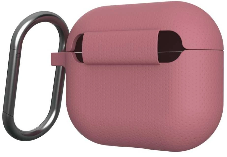 Rožinis AirPods 3 dėklas su karabinu