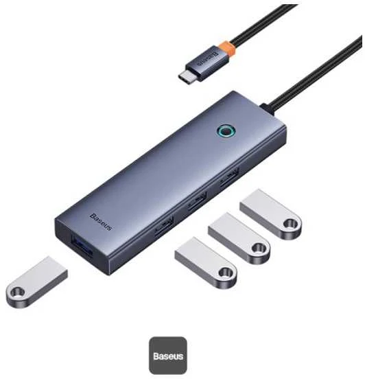 Baseus UltraJoy 4in1 USB-C šakotuvas su USB raktais