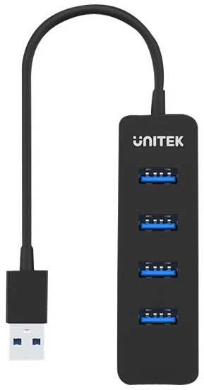 USB Hub - UNITEK H1117A 4-Port USB 3.1 Aktyvus 10W Juodas