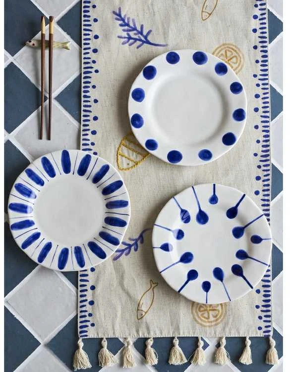 CREATIVE COLLECTION Linora lėkštė, mėlyna, akmens masės
