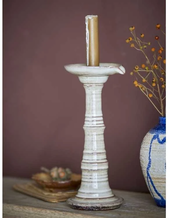 CREATIVE COLLECTION Rigby žvakidė, pilka, akmens masės