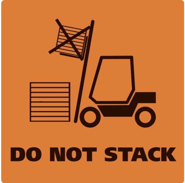 ETI Labels Do not stack oranžinis/juodas 100x100 mm 250 pcs/roll