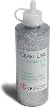 Usorteret Glitterglue 120g sidabrinė
