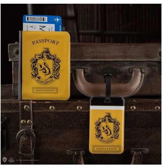 Hufflepuff paso dėklas ir bagažo etiketė