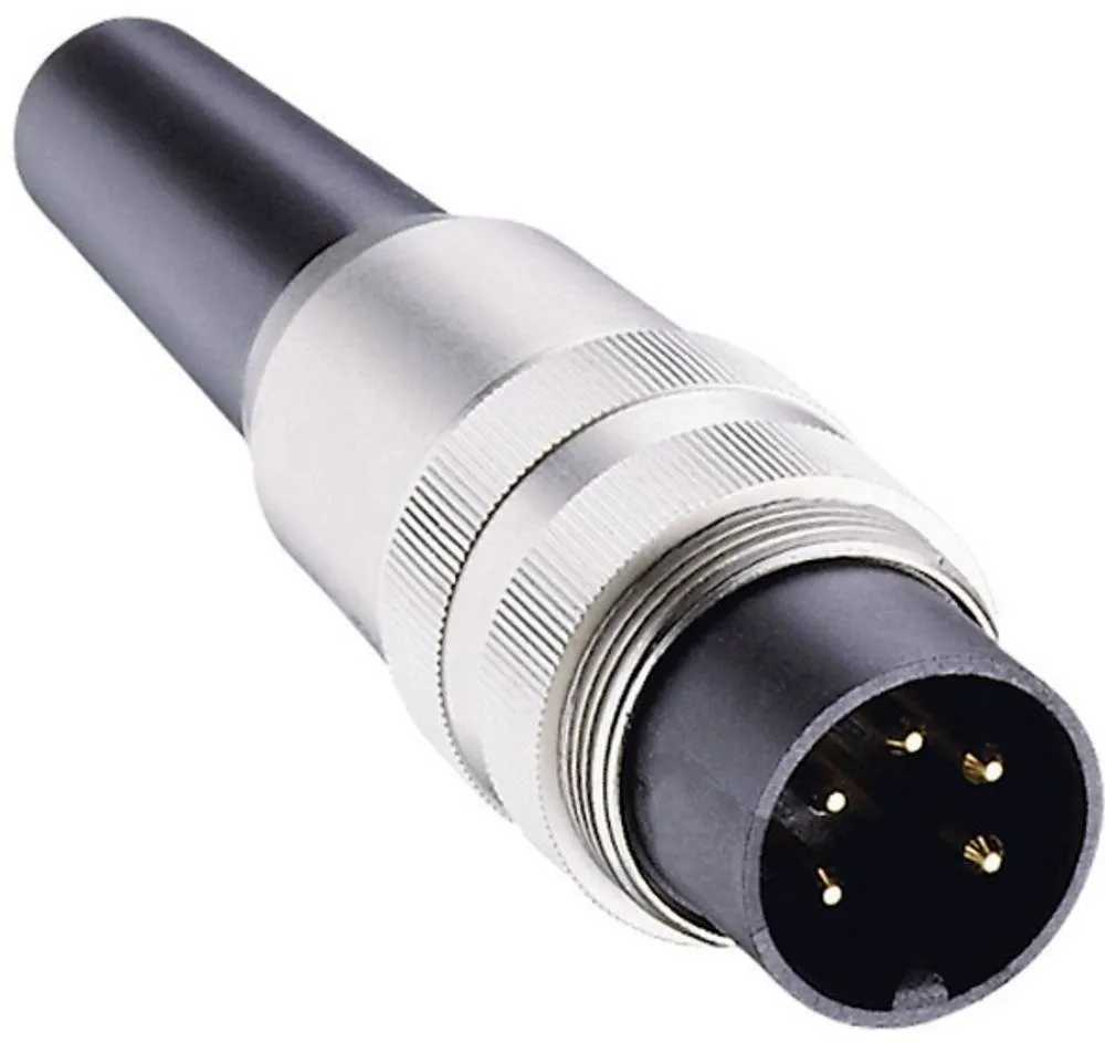 Lumberg Automation Lumberg SV 5 kontaktų M16 DIN kištukas, DIN EN 60529, 5A, 60 V kintamosios srovės IP40, įsukamas, kištukas, montuojamas ant kabelio