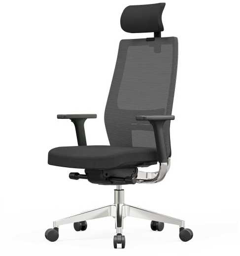 Furniture Trade Preta biuro kėdė su tinkliniu atlošu, juoda