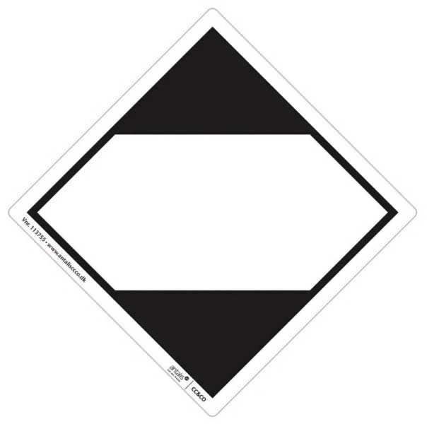Pavojaus etiketė LQ Kelias/Jūra balta/juoda 100x100mm ADR 250 vnt.