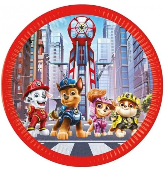 Procos GoDan Popierinės lėkštės Paw Patrol The Movie Nickelodeon naujos kartos, 23cm, 8 vnt. be plastiko