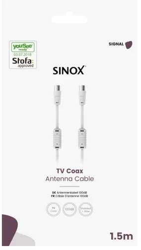 Sinox antenos kabelis 1,5 m su trikdžių filtrais