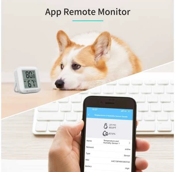 Usorteret Thirdreality Zigbee belaidis temperatūros ir drėgmės sensorius su LCD