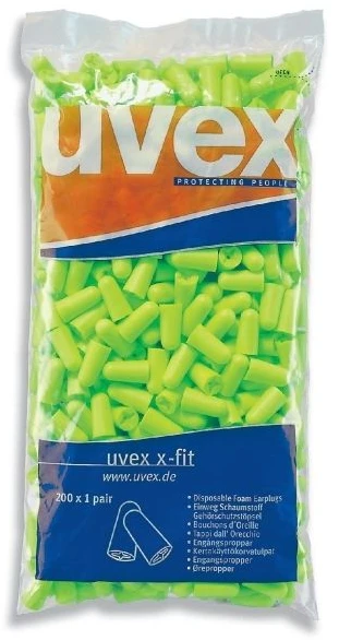 uvex x-fit vienkartinių ausų kištukų užpildymo pakuotė (200 porų)