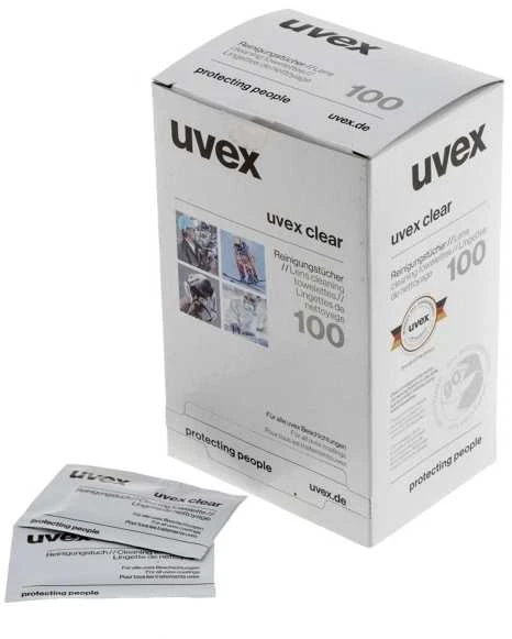 Servetėlės akinių linzių valymui Uvex, 100vnt, individualiai supakuotos