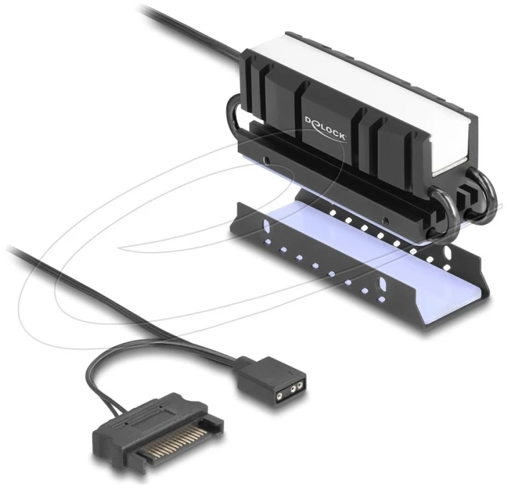 Vaizdo plokštė Delock M.2 Kühlkörper für SSD 2280 mit RGB LED Beleuchtung