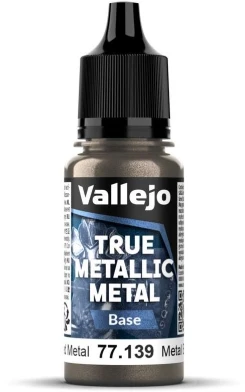 Vallejo Vallejo: 77.139 - True Metallic Metal - Base - Aged Metal (18 ml)