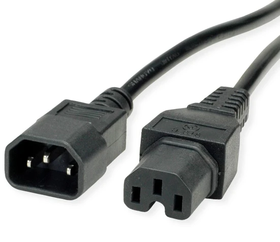 Vertės maitinimo kabelis VALUE maitinimo kabelis IEC320/C14 kištukas – C15 moteriškas, juodas, 0,5 m