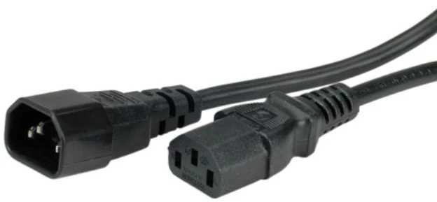 Value Monitoriaus maitinimo kabelis 0,5 m, 0,5 m, C14 jungtis, C13 jungtis, 250 V, 10 A