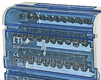 Paskirstymo gnybtai ETI EDB-411 4x(7×1,5/2×6/2×10) 125A