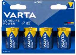 Varta 4920, Įkraunama baterija, LR20, 1,5 V, 4 vnt., Mėlyna, 61,5 mm