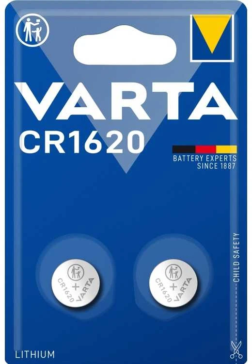Varta 06620, Įkraunama baterija, CR1620, Ličio, 3 V, 2 vnt., 2 mm