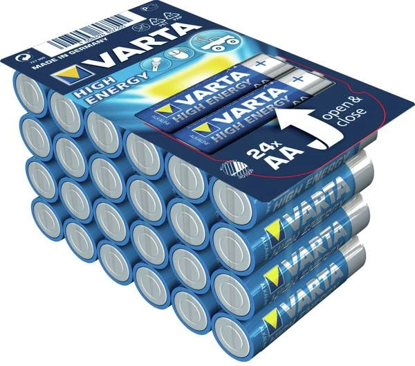 Varta Didelės energijos AA, Vienkartinės baterijos, AA, Šarminės, 1,5 V, 24 vnt., Mėlyna, Sidabras