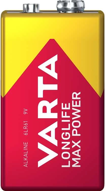 Varta Max Power 9V baterija stačiu kampu