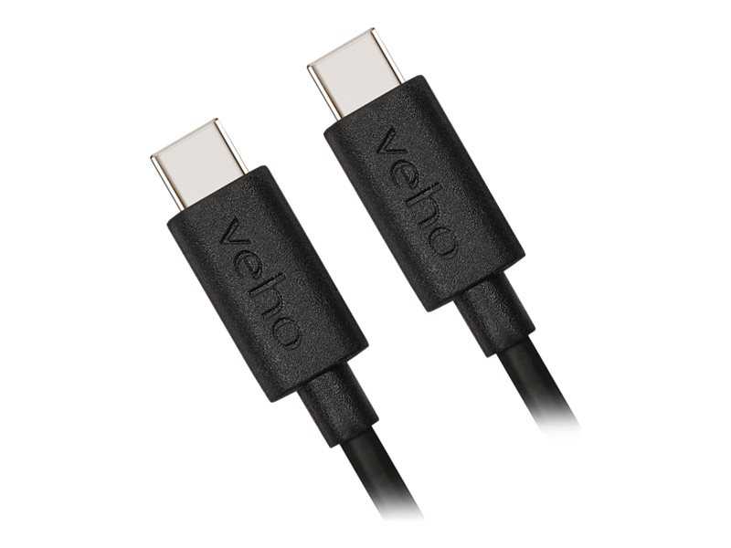 Kabelis USB Veho USB-C - USB-C 1 m Juodas (USB-CT į USB-CT įkrovimui ir)