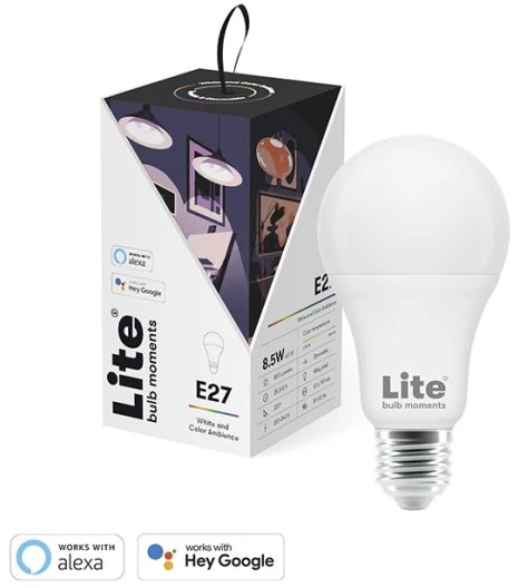 Lite Bulb Moments A60 RGB 2700-6500K E27 9W baltos ir spalvotos atmosferos 3 vnt. pakuotėje