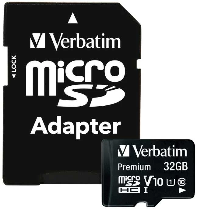 Micro SDHC atminties kortelė Verbatim 32GB, su adapteriu / V44083