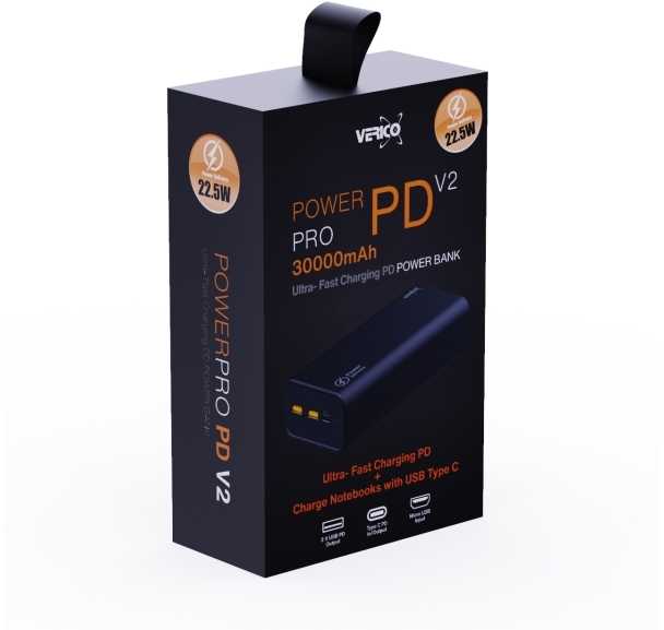 Verico maitinimo blokas 30 000 mAh Power Pro PD, juodas