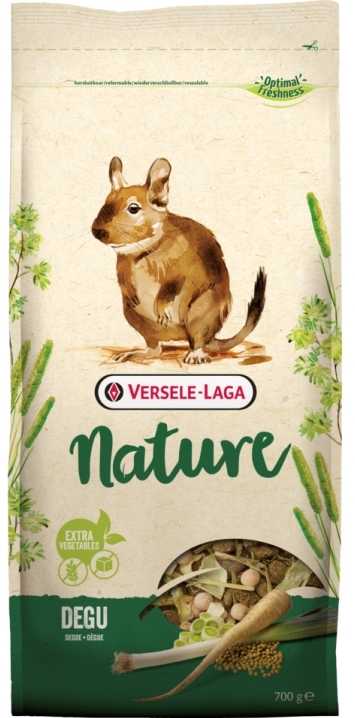 „Versele-Laga Degu Nature“ užkandis kačių ėdalui, 2,3kg, Degu, vitaminas A, vitaminas D3, vitaminas E, varis, vario sulfatas, jodas, geležis, manganas, selenas, cinkas, 14,5 %
