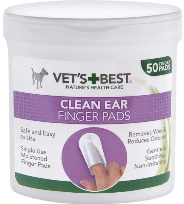 Vet's Best Clean Ear ausų valymo servetėlės, 50 vnt