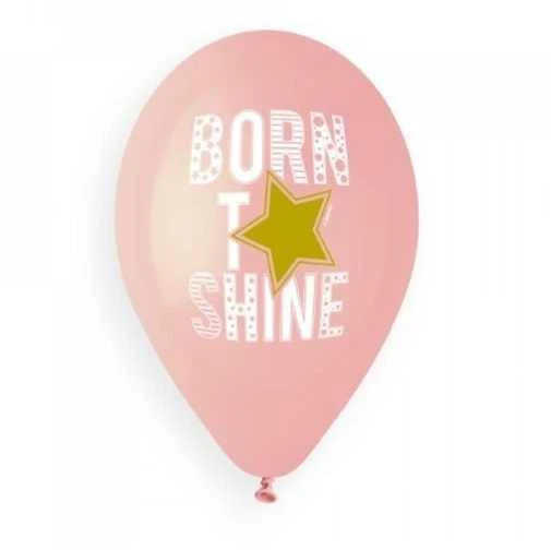 Rožinis balionas Born to Shine su žvaigžde