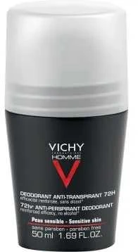 Rutulinis dezodorantas - antiperspirantas vyrams Vichy Homme Intense Roll On 72H, 50 ml