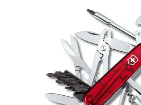 Victorinox V-1.77 25.T kišeninis peilis Cyber Tool M, raudonas permatomas