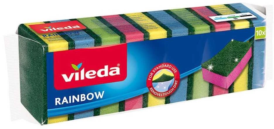 VILEDA Rainbow kempinės, 10 vnt. – spalvingos universalios kempinės.