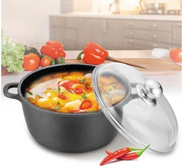 Maestro MR-4628C Puodas su dangčiu 28 cm 5,8 l Juodas