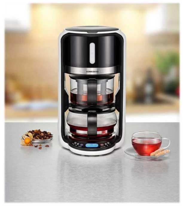 Virdulys Rommelsbacher TA 1200 Tea maker, Glass, Juodas, 1200 W, 1 L
