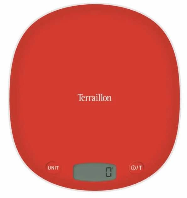 Virtuvinės svarstyklės Terraillon 15246, Elektroninės virtuvės svarstyklės, 5kg, 0,5 g, Raudonos, Stalviršio, fl oz, g, lb oz, ml