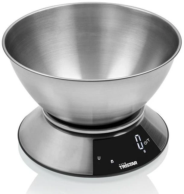 Tristar KW-2453, elektroninės virtuvinės svarstyklės, 5kg, 1 g, nerūdijantis plienas, nerūdijantis plienas, ant stalviršio