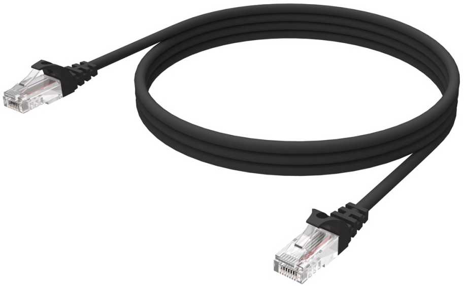 Vision RJ45 (m) zu RJ45 (m) - STP geschirmtes Twisted-Pair-Kabelis - CAT 6a - 10 Gbps - 24 AWG - mit Knickschutz - 1 m - juodas