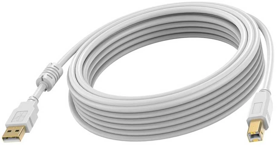 Vision 3 m USB 2.0, 3 m, USB A, USB B, USB 2.0, Kištukas/Kištukas, Baltas