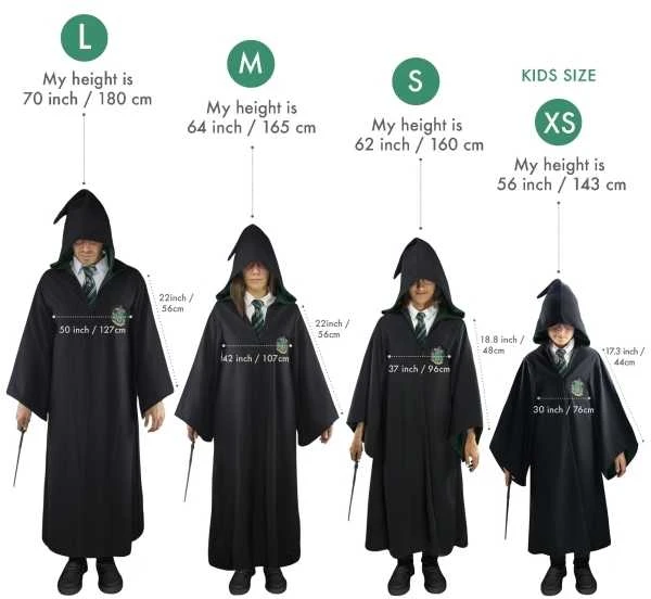 Vision Cinereplicas Hario Poterio Slytherin burtininko chalatas, L dydis
