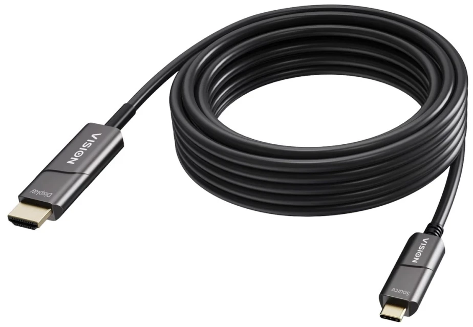 Vision TC 10MUSBCHDMI+/BL, 10 m, USB Type-C, HDMI Type A (standartinis), kištukas, kištukas, tiesus