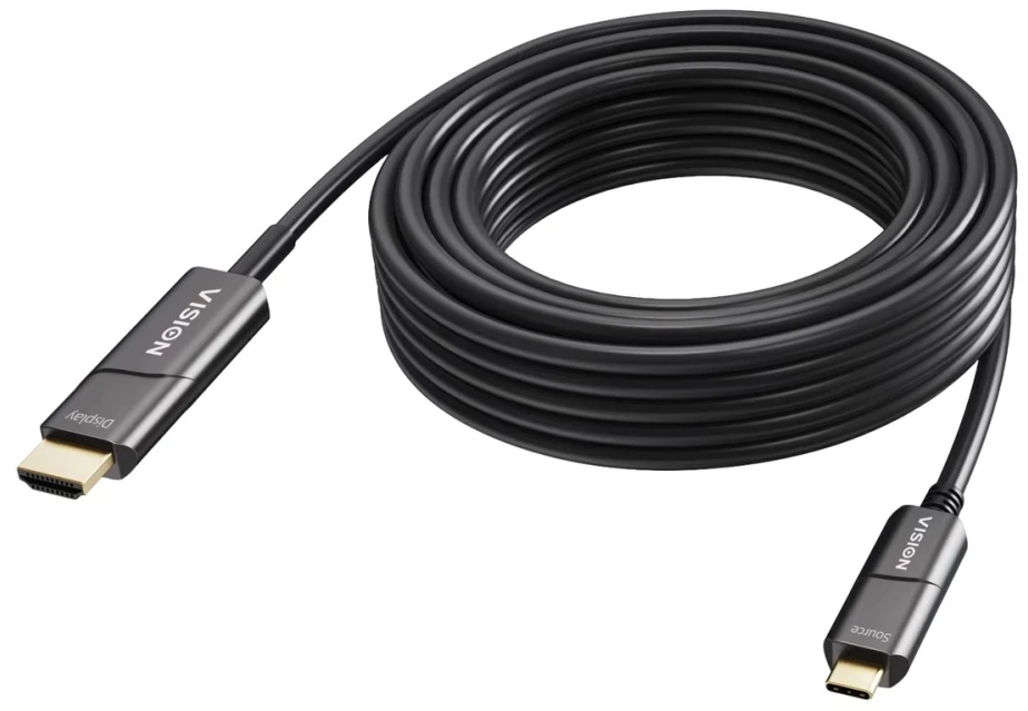 Vision TC 15MUSBCHDMI+/BL, 15 m, USB Type-C, HDMI Type A (standartinis), vyriškas, vyriškas, tiesus